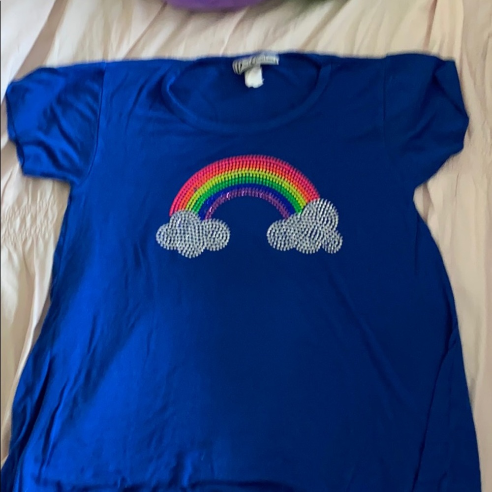 Dori creations blue rainbow shirt